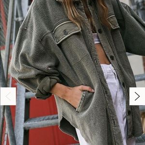 Free People Ruby Jacket in dirty olive. EUC.